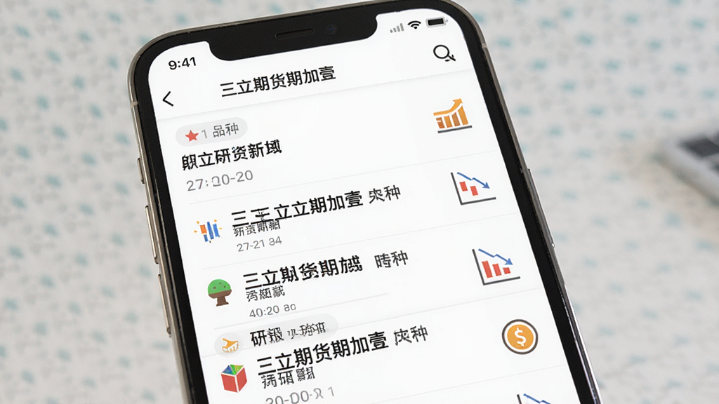 一张展示“三立期货期加壹”资讯研报功能的图片,画面为手机屏幕,屏幕内显示新闻列表与研报标题,布局为纵向列表,风格为简洁阅读风,细节包含时间标签与品种图标,画质高清,干净,无多余元素