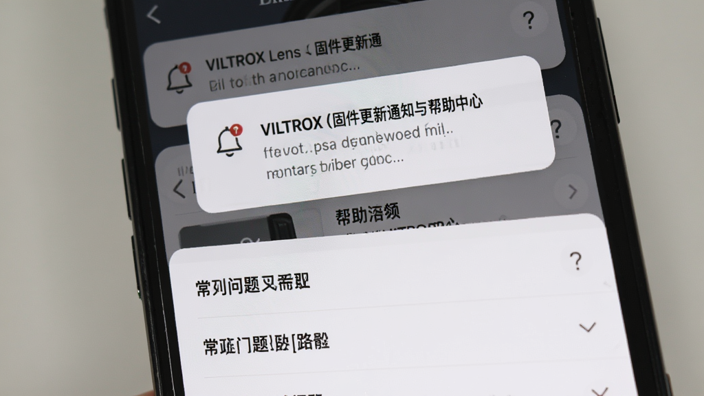 VILTROX Lens �̼�����֪ͨ��������Ľ��棬����Ϊ�ֻ���Ļ��ʾ֪ͨ����������ĵ��б�������Ϊ�Ϸ�֪ͨ��Ƭ���·����������۵��˵����Ű���������Ϊ��๤����Ӧ�÷��ϸ�ڰ�������ͼ�ꡢ�ʺ�ͼ�ꡢ������Ŀ�������������ɾ����޶���Ԫ��
