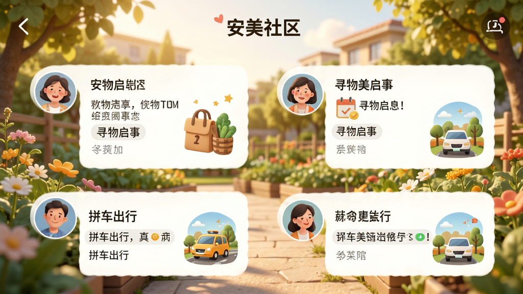 ����չʾ����������������Ȧ���棬��λ�û�ͷ��������ͼ�Ķ�̬���硰Ѱ�����¡���ƴ�����С�������Ϊůɫ��������԰�����������У�ϸ�ڷḻ�������������޶���Ԫ��