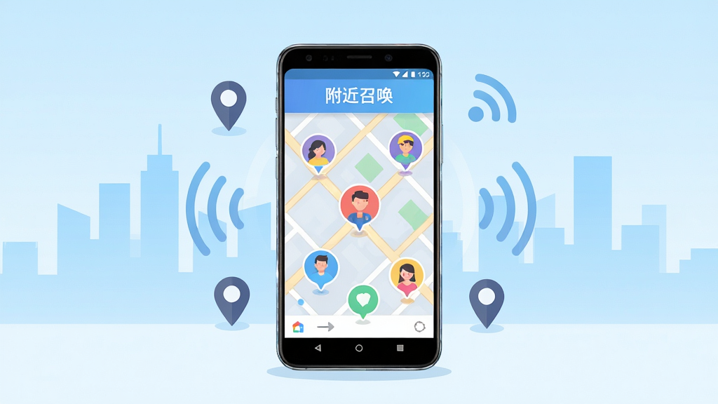 ��������Ϊһ��������׿�ֻ����ֻ���Ļ��ʾ�������ٻ���APP�ĵ�ͼ���棬��ͼ���ж����ɫ����ͷ������ɢ���ڽֵ���Χ���ֻ���Χ�����ż��Ķ�λͼ�����źŲ��ƣ����ֲ������ĶԳƹ�ͼ���ֻ�λ�ڻ��������룬����Ϊǳ��ɫ������м�Ӱ���Ű�ɾ����䣬������Ԫ�أ����Ϊ��ƽ���Ƽ��廭�磬ɫ���������£�ϸ�����ֻ���Ե����΢�߹⣬��ͼ�������������ɼ��������ٻ����ĸ��֣�����Ϊ4K���壬�ɾ��޶���Ԫ�أ��ʺ���������վ����ͼʹ�á�