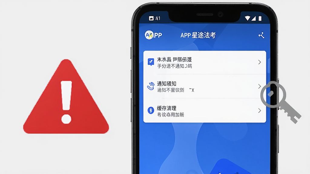 һ����׿�ֻ���ʾ��;����APP�����ý��棬��Ļ���д洢Ȩ�ޡ�֪ͨȨ�ޡ�����������ѡ��ֻ��Ա���һ����ɫ��̾�ž�ʾͼ���һ��Կ��ͼ�꣬����Ϊǳ��ɫ������࣬������ʾȨ�����������ݰ�ȫ�����ʸɾ�����