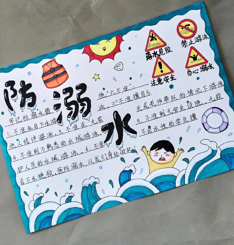 手抄报大全小学生安全教育模板 交通消防防溺水线稿