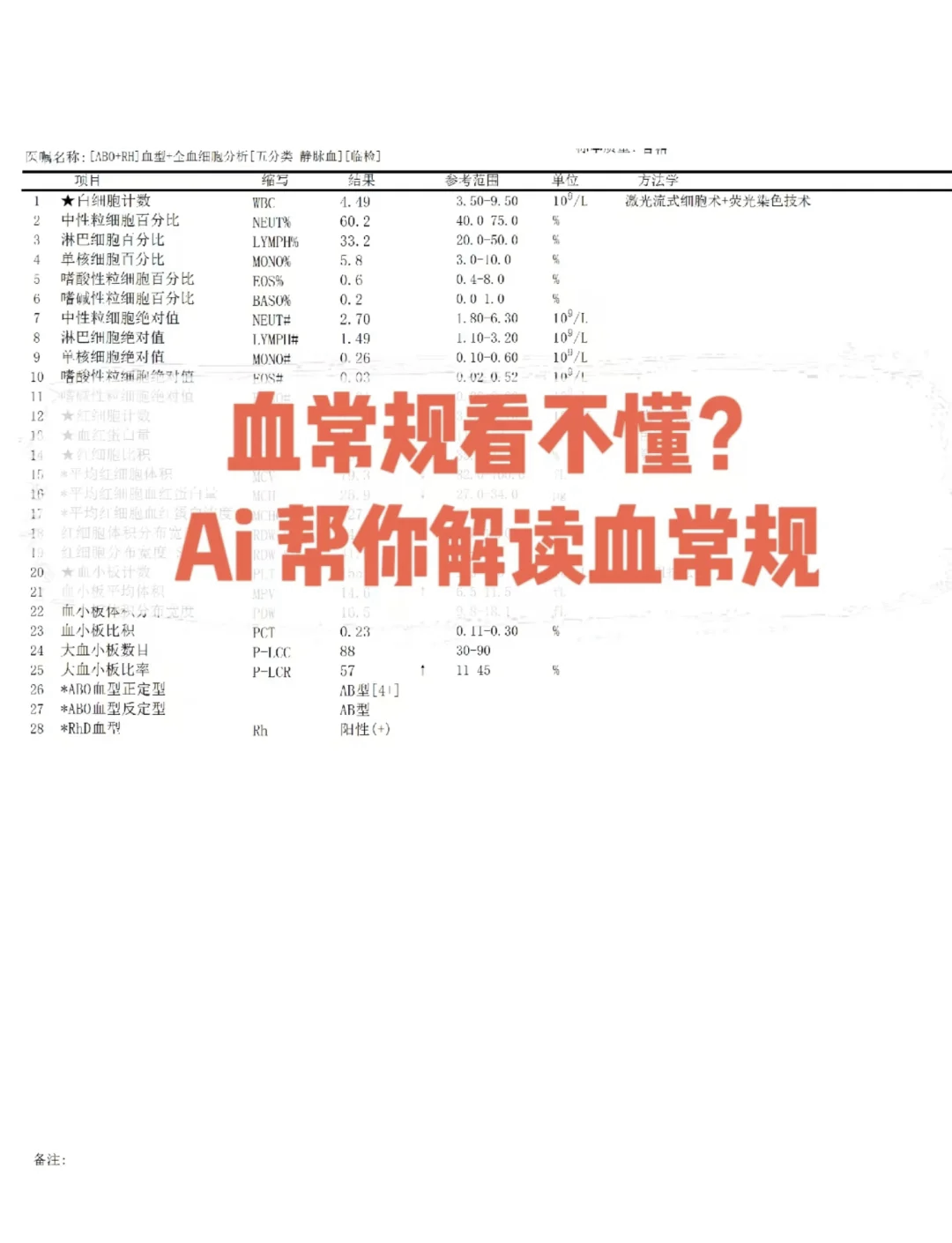 AI看体检报告血常规肝功能指标解读界面