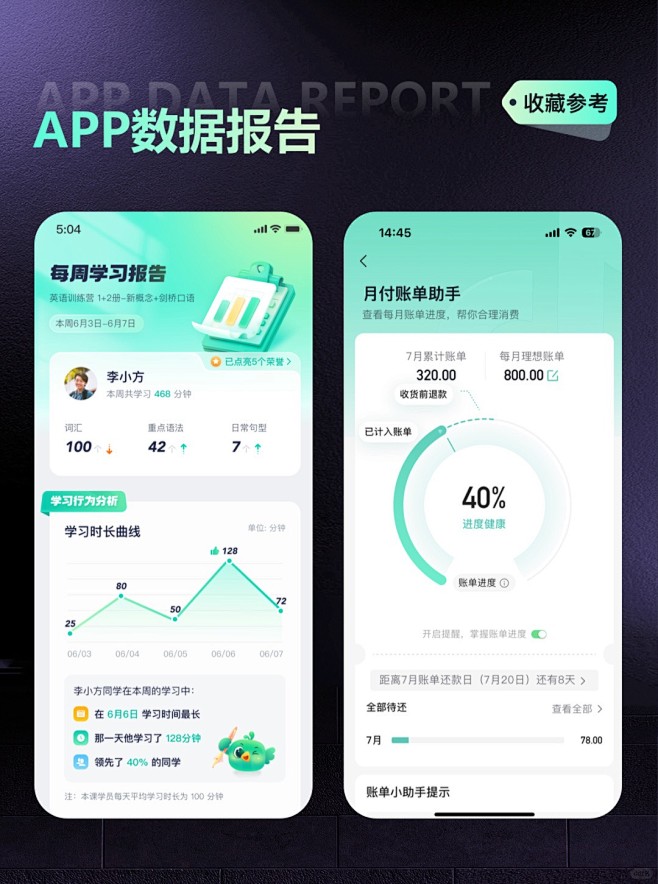 往约管理版app数据统计和提现页面 展示收入图表和提现记录
