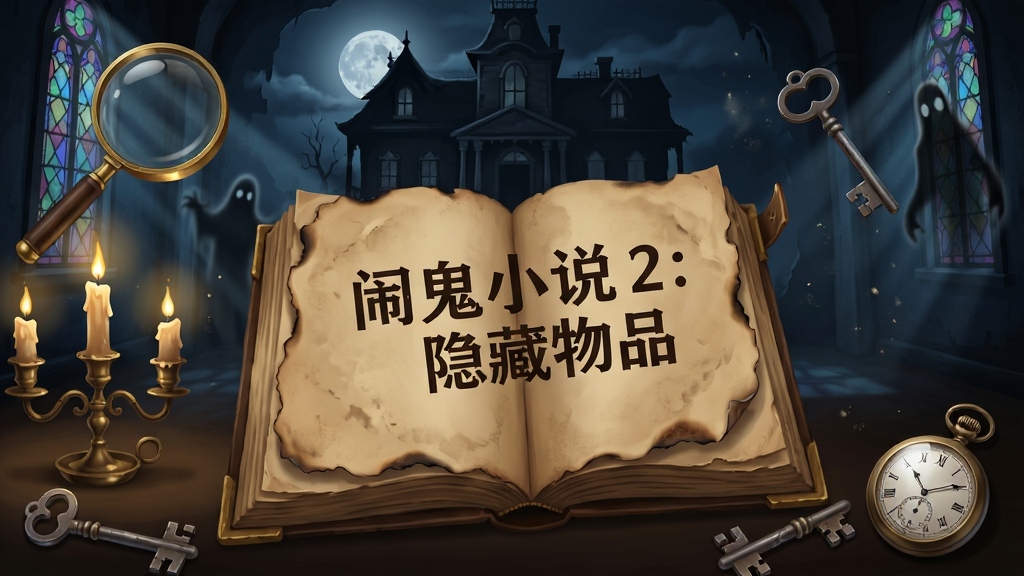 画面中央是一本泛黄打开的旧书,书名位置写着
