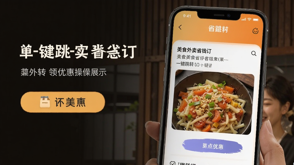 美食外卖省钱订 一键跳转领取优惠操作展示图