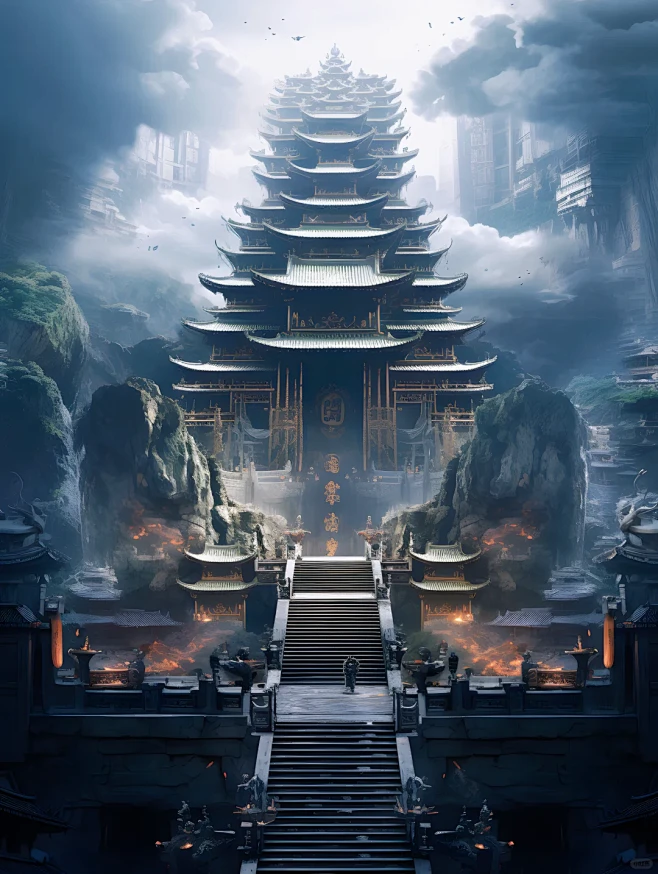 洪荒带个系统去宗门 小说封面 修仙宗门场景插画