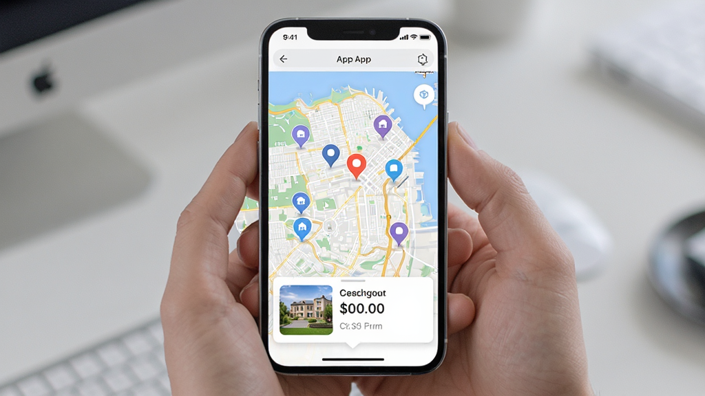 ����ҷ�APP��ͼ�ҷ����棬�������ֻ���Ļ��ʾ���е�ͼ����ͼ�Ϸֲ��Ŷ����Դ��ǵ㣬�ײ�������Դ��Ҫ��Ϣ��Ƭ���������ִ������ֺ��������ʸ��壬�ɾ��޶���Ԫ�ء�