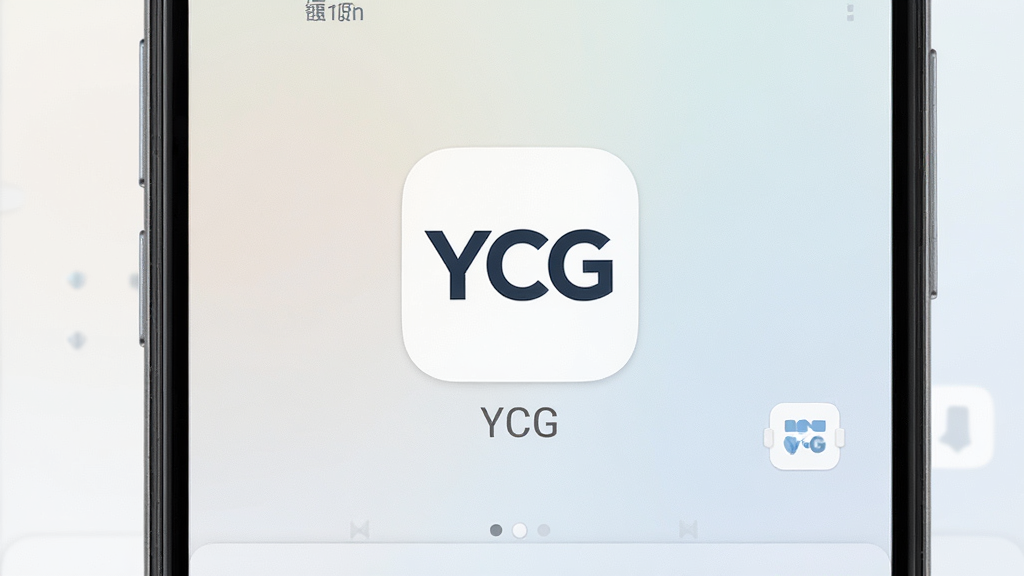 一张展示安卓手机主界面的图片,画面中央是“YCG”应用图标,图标下方写有“YCG”字样,手机屏幕显示简洁的软件主界面,整体布局干净整齐,背景为浅色渐变,风格现代简约,细节清晰,画质高清,无多余元素