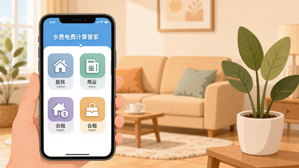 �ֻ���Ļ��ʾˮ�ѵ�Ѽ���ܼҵĳ���ѡ����棬�������о�����ҵ������Ȳ�ͬͼ��ѡ�����Ϊ��ܰ�ļ�ͥ�����������ֻ��Ա�����ֲ��׺����ƽ�廭���ɫ����ͣ�����������ͻ���ೡ�����������ԡ�