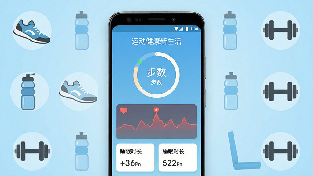 一张展示手机屏幕界面的图片,画面中央是一部安卓手机,屏幕显示