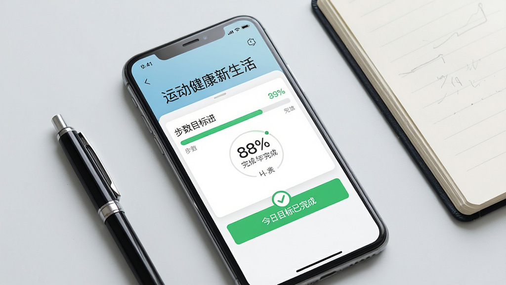 一张手机应用目标设定页面的图片,画面为一部手机,屏幕显示
