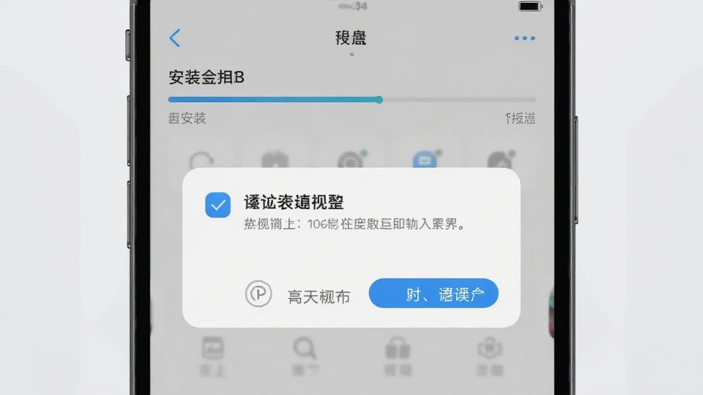 我要追上你手机安装界面截图,展示安装进度条和权限请求弹窗,界面简洁,有中文提示文字,背景为浅灰色,画质清晰,干净,无多余元素