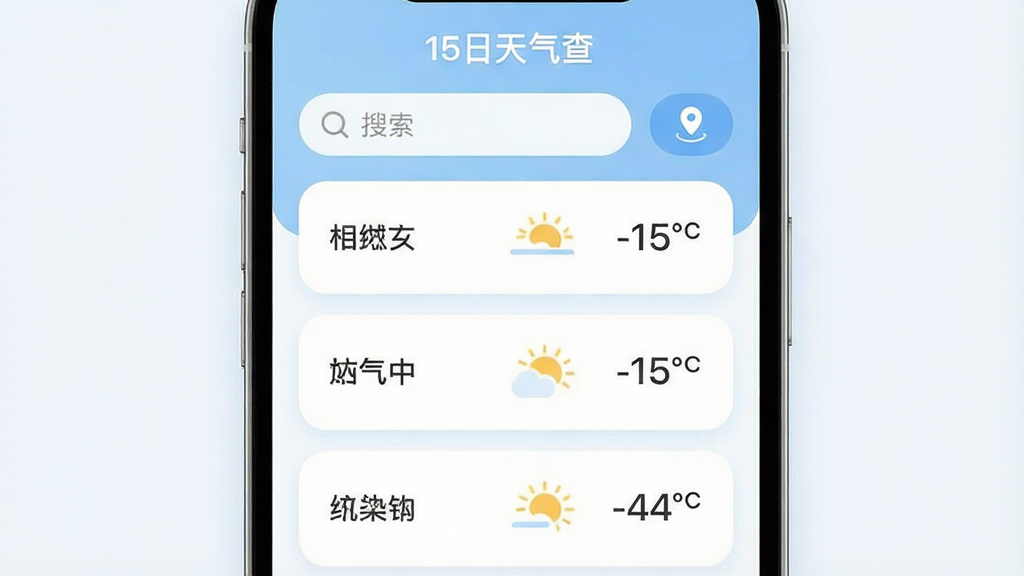 �ֻ�����Ӧ�ö���й������棬����Ϊ�ֻ���Ļ����Ļ����ʾ��������������Ӧ�����¶ȣ�����Ϊ�����б����У��������������붨λ��ť���Ű������ˣ����Ϊ���Բ�ǿ�Ƭ��ƣ���ɫ��Ϊǳ�����ɫ��ϸ�ڰ����������ơ�����ͼ�ꡢ�¶����֣����ʸ��壬����ɾ����޶���Ԫ�أ���Ļ�Ϸ����֡�15�������顱