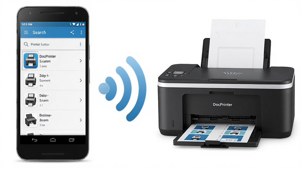 һ��չʾDocPrinter������������豸���书�ܵ�ͼƬ������������һ����׿�ֻ���һ̨���ߴ�ӡ�����ֻ���Ļ����ʾ���������Ĵ�ӡ���б����б�����