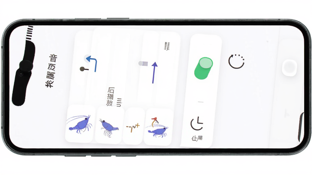 快乐虾米App设置页面,手机屏幕展示音质选择、后台播放开关、睡眠定时等选项,界面简洁,图标清晰,背景白色,风格干净,画质清晰,无多余元素