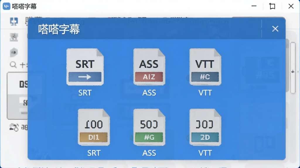 嗒嗒字幕多格式导出界面,显示
