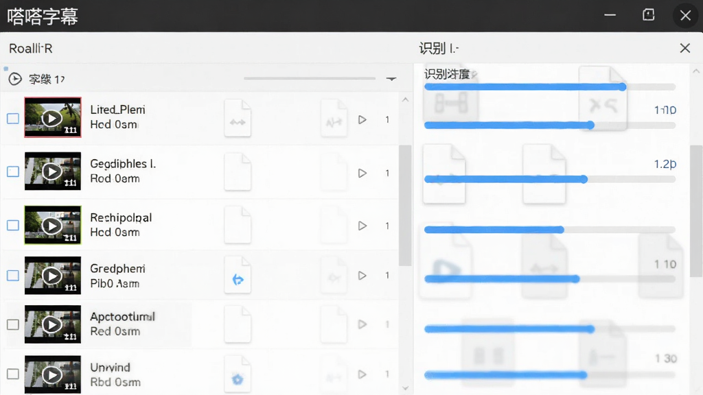 嗒嗒字幕批量处理功能展示,画面中