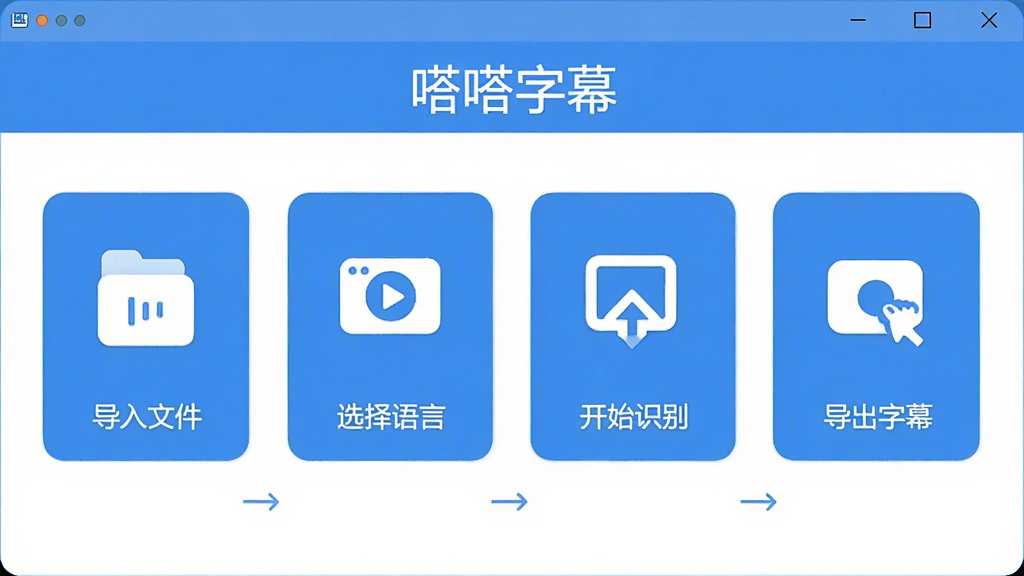 嗒嗒字幕新手操作引导界面,画面中