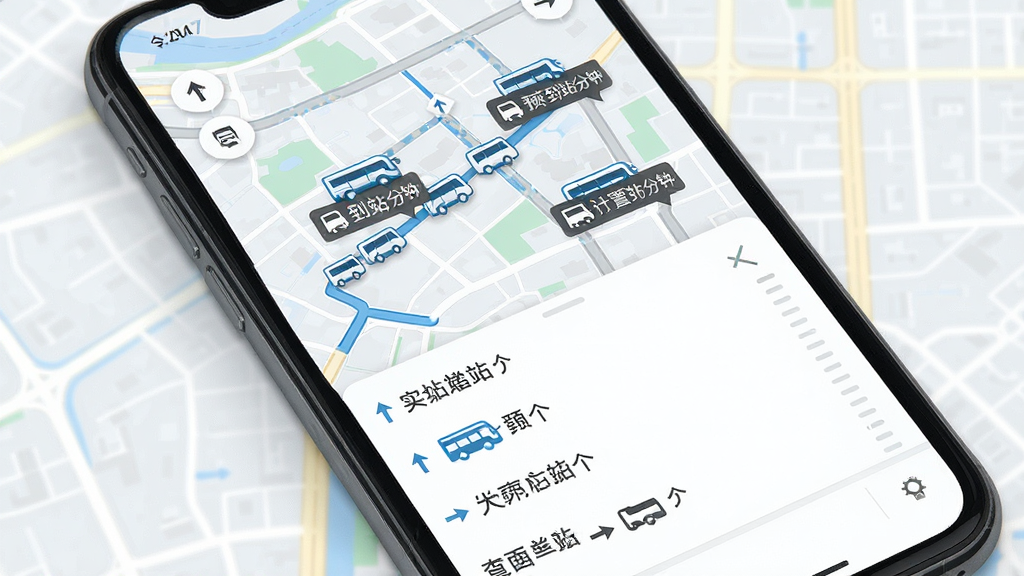 ����ʵʱ·�߲�ʵʱ����λ��׷�ٹ��ܽ��棬�ֻ���Ļ��ʾ���е�ͼ����ͼ���ж��������ͼ����·���ƶ���ÿ��ͼ���Ա�עԤ�Ƶ�վ�����������ֲ����ϵ�ͼ����·�б����Ű棬���Ϊ��ˬǳɫϵ��ϸ�ڰ���վ�����Ʊ�ǩ�ͳ�����ʻ�����ͷ�����ʸ��壬����ɾ�����