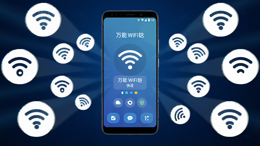 һ����׿�ֻ������ڻ������룬��Ļ��ʾ����WiFi�׿���Ӧ������ɨ���ܱ�WiFi�ȵ㣬���WiFi�ź�ͼ�����ֻ�Ϊ����������ɢ���У�����Ϊ����ɫ�Ƽ��н��䣬���������ִ���ϸ�����������ʸ��壬�ɾ��޶���Ԫ��