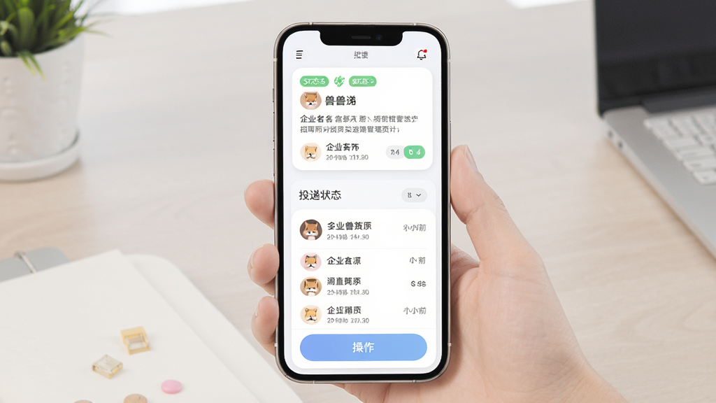 ��Ƹ�޼���Ͷ�ݹ���ҳ�棬����Ϊ�ֻ���Ļ�������Ϸ�Ϊ������Ƭ���в�ΪͶ��״̬�б����Ű��������������Ϊ���Բ���ƶ�����ƣ�ϸ�ڰ���״̬��ǩ����ҵ���ơ�ʱ�����������ť�����ʸ��壬����ɾ����޶���Ԫ��