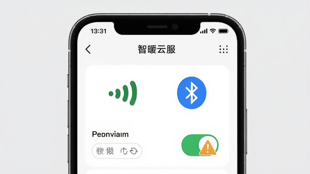 һ���ֻ�չʾ����ů�Ʒ��������Ų�ҳ�棬��Ļ���������ź�ͼ�ꡢ����ͼ�ꡢȨ�޿��غ;����־������Ϊǳ��ɫ�����ʵ�ù��ߣ��������½ṹ��ϸ�����������ʸɾ����޶���Ԫ��
