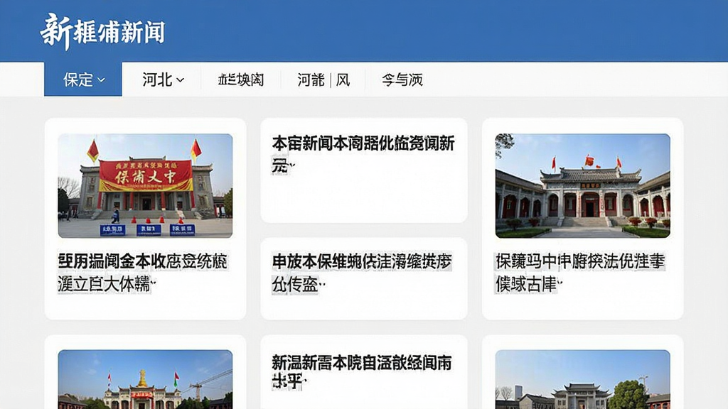 新畿辅新闻资讯页面截图,展示多条本地新闻标题与缩略图,顶部有“保定”“河北”等频道标签,界面采用卡片式布局,风格清爽,画质清晰,干净无多余元素