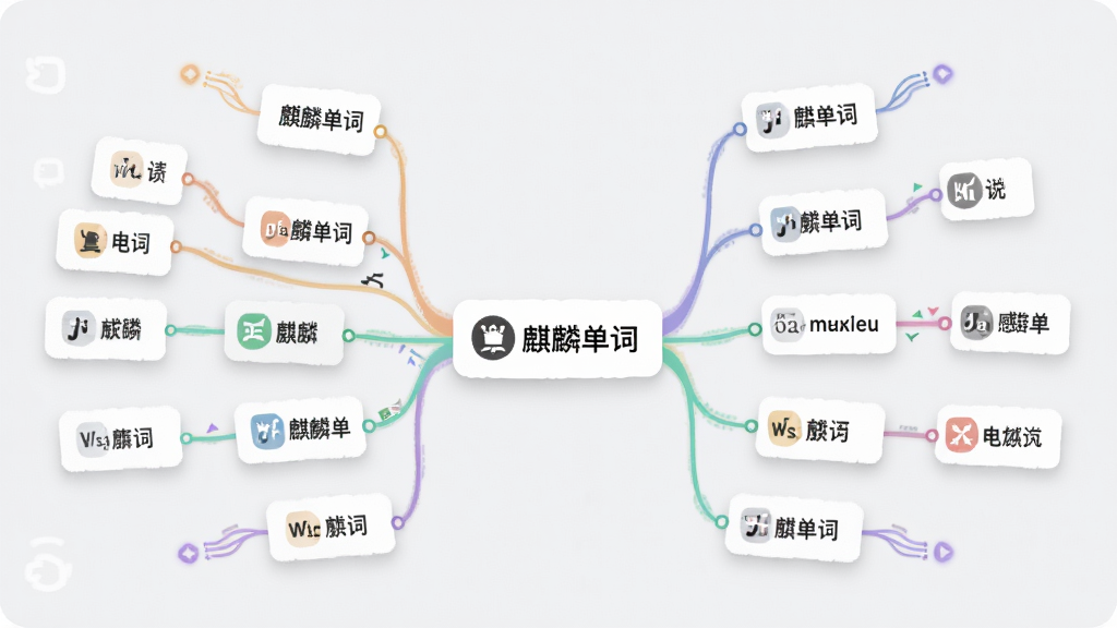 画面中心为一个树状脑图结构,根节点标注