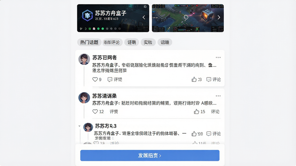 一幅展示游戏社区互动界面的图片,画面主体是