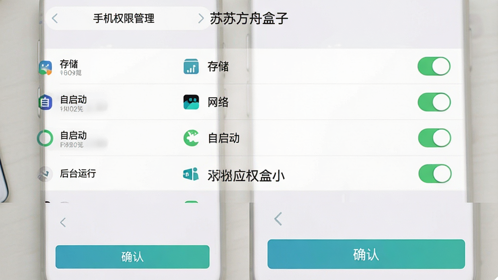 一张展示手机应用权限设置界面的图片,画面主体是