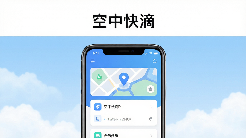 ������һ�������ֻ���Ļ����Ļ����ʾ���п��APP����ҳ���棬���������ͼ��λͼ�������Ƭ������Ϊ�ֻ����з��ã�������ǳ��ɫ������պͰ�ɫ�ƶ䡣�Ű��࣬�Ϸ����׷��ñ������֡����п�Ρ������Ϊ�ִ��Ƽ��б�ƽ����ƣ�ϸ�ڰ����ֻ���Ե�ĸ߹ⷴ��ͽ����ϵ�Сͼ�ꡣ�����������ɾ����޶���Ԫ��