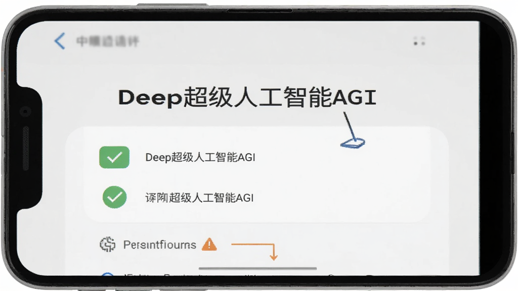 һ����׿�ֻ���Ļ��ʾ��Deep�����˹�����AGI����Ȩ������ҳ�棬�Ա��й�ѡ����뾯��ͼ�꣬����Ϊǳ��ɫ�����Ϊ��ƽ������ָ��ͼ������������ϸ�ڸɾ������ʸ��壬�޶���Ԫ��