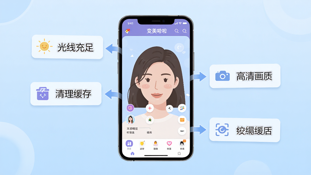 ������ʹ�ü���ʾ��ͼ������չʾһ���ֻ��������б�����APP����Ļ��ΧƯ����������ʾ���硰���߳��㡱�����������桱�������廭�ʡ��ȣ�����Ϊǳ��ɫ���䣬����ƽ����Ϣͼ��ϸ�ڰ���ͼ��ͼ�ͷָʾ�����ʸ��壬�ɾ����޶���Ԫ��