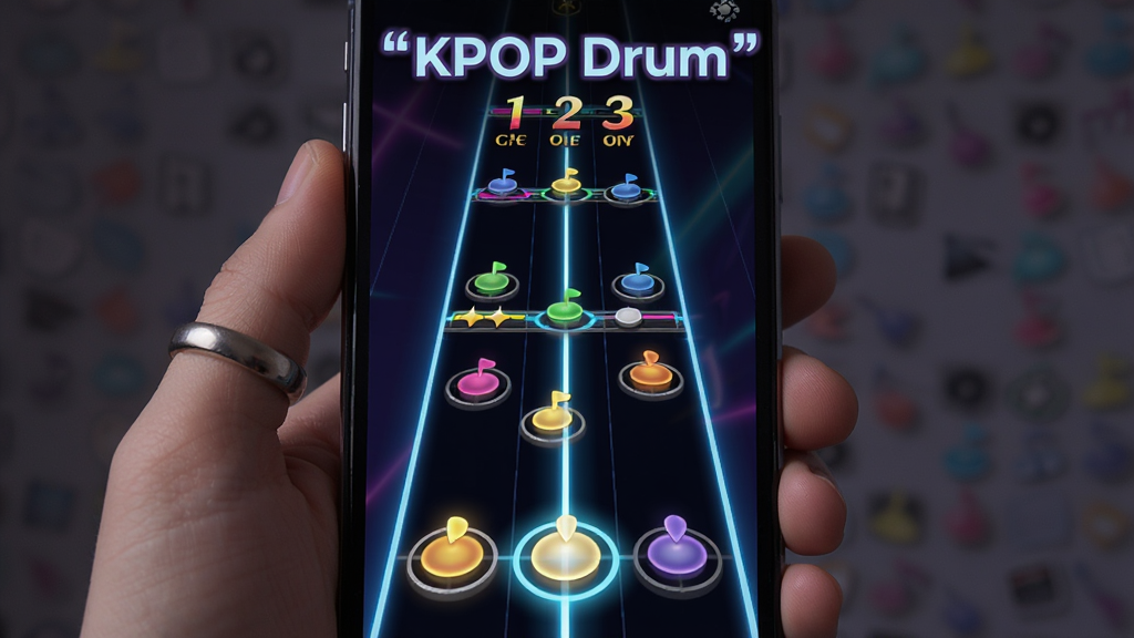 һ���ֻ�չʾKPOP Drum������ʱ���ж����棬����Ϊ�ֻ���Ļ�е�����������û���Ȧ�����ֲ����������칹ͼ���Ű������۽����Ĺ�������Ϊ�����޺��Ч��ϸ�ڰ�����ɫ�����������ж��ߡ��������֣����ʸ���ɾ��������д�����������