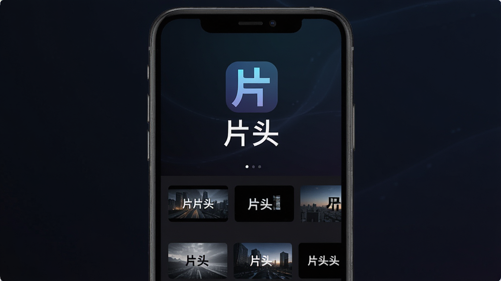 一张手机屏幕展示片头软件主界面的图片,画面中央是软件logo和名称