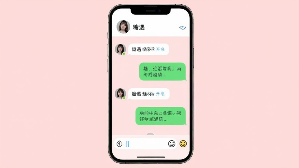 手机屏幕展示“糖遇”聊天对话框界面,左右两侧分布聊天气泡,顶部显示对方头像与昵称,底部为输入框与表情按钮,背景为淡粉色,整体风格柔和,画质清晰,无多余元素