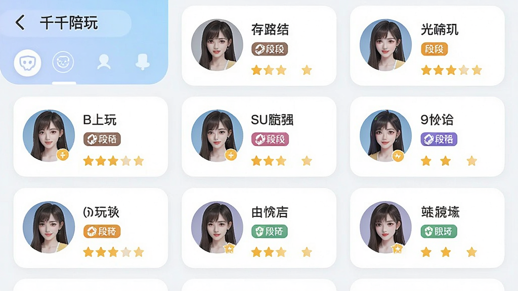 һ��չʾ��ǧǧ���桱Ӧ�����������б��Ľ����ͼ���ͼƬ���������ж��Բ��ͷ��Ƭ��ÿ�ſ�Ƭ��ʾ�ǳơ���λ��ǩ�������Ǽ������岼�����룬��ɫ���£����дʵ�����ʸɾ����޶���Ԫ��