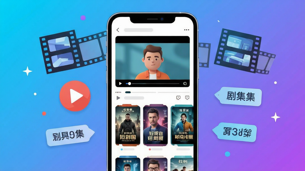 ����������һ�����������ֻ�����Ļ��չʾ�̾���Ƶ���Ž��棬�����·����ж��Ŷ̾���濨Ƭ���ֻ�����Ư���ŵ�Ӱ��Ƭ�����Ű�ť��缯������ǩ���������������ˬ�����Ͻ��䱳������ƽ���廭��񣬲��־��жԳƣ�ϸ�ڸɾ����䣬�������������������в������κ����֣��޶���װ��Ԫ��