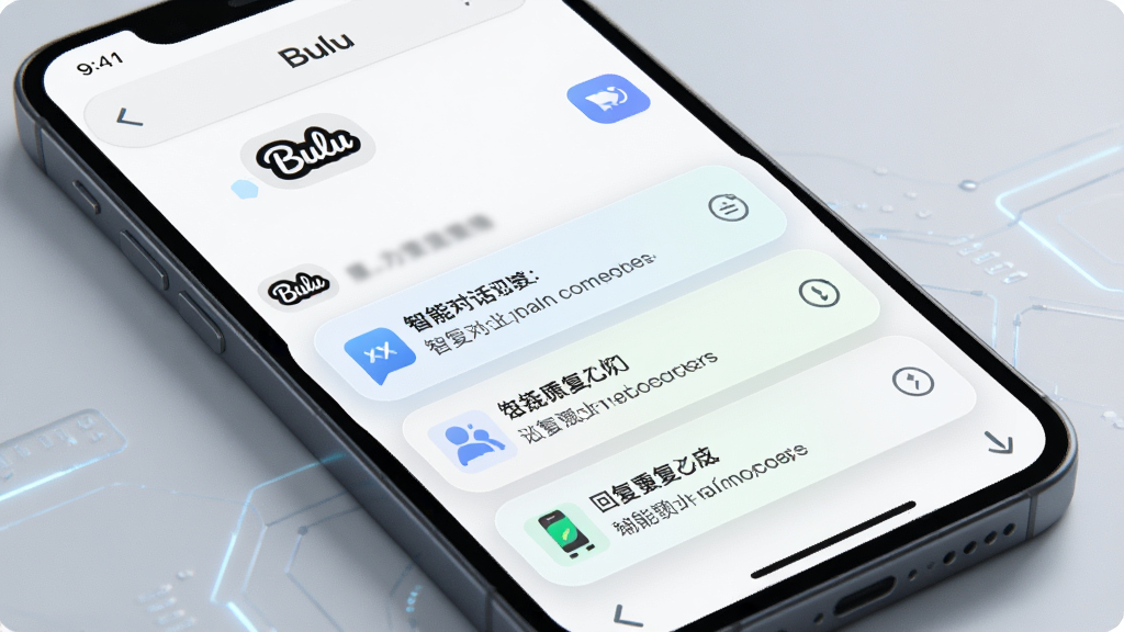 一张展示智能对话辅助功能的界面图,画面主体为手机屏幕,屏幕内显示