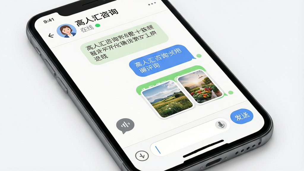һ��չʾ�����˻���ѯ��Ӧ��������ѯ�����ʾ��ͼ����������Ϊ�ֻ���Ļ��д����Ļ����ʾ����Ի�ҳ�棬����������Ϣ���ݡ�������Ϣͼ���ͼƬ����ͼ��������ʾ��ѯʦ����������״̬���ײ�Ϊ�����ͷ��Ͱ�ť������������������Ѻã�ϸ����ͻ����Ϣ���ݵ�Բ�Ǻ�״̬��ʶ�������������ɾ����޶���Ԫ��