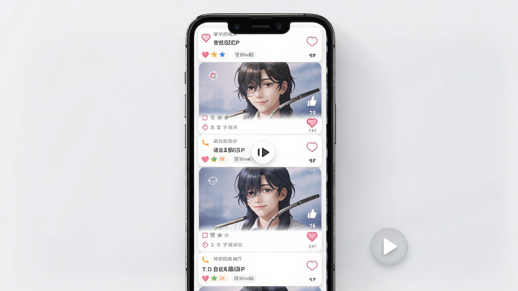音恋CP动态广场页面,画面呈现信息流卡片与语音播放按钮,主体为手机竖屏界面,布局瀑布流式,排版疏密有致,风格年轻化,细节包含点赞图标与话题标签,画质高清,干净,无多余元素