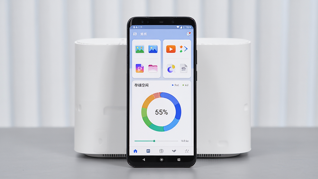 С�����ܴ洢Ӧ��������չʾ������������һ����׿�ֻ����ֻ���Ļ����ʾ�ļ����࿨Ƭ��洢�ռ价��ͼ���ֻ����Ǽ��İ�ɫ���ܴ洢�豸�����岼�־��жԳƣ������ˬ�Ƽ��У�ϸ�ڰ�����Ƭ����Ƶ���ĵ�ͼ���봫������������������ɾ����޶���Ԫ��