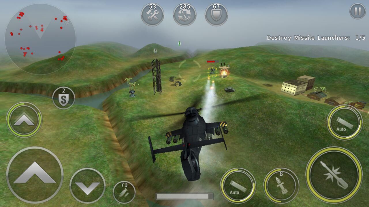 战争直升机射击War GamesDuty for Gunship 炮艇任务 夜袭关卡截图