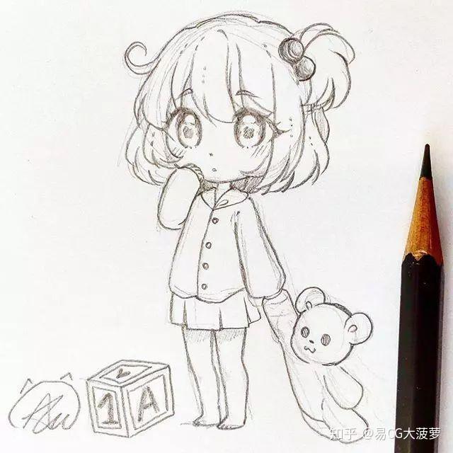 极简绘图临摹改画练习作品参考图