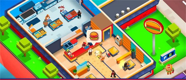 汉堡帝国巨头v1.13最新版 员工管理与店铺扩张界面截图