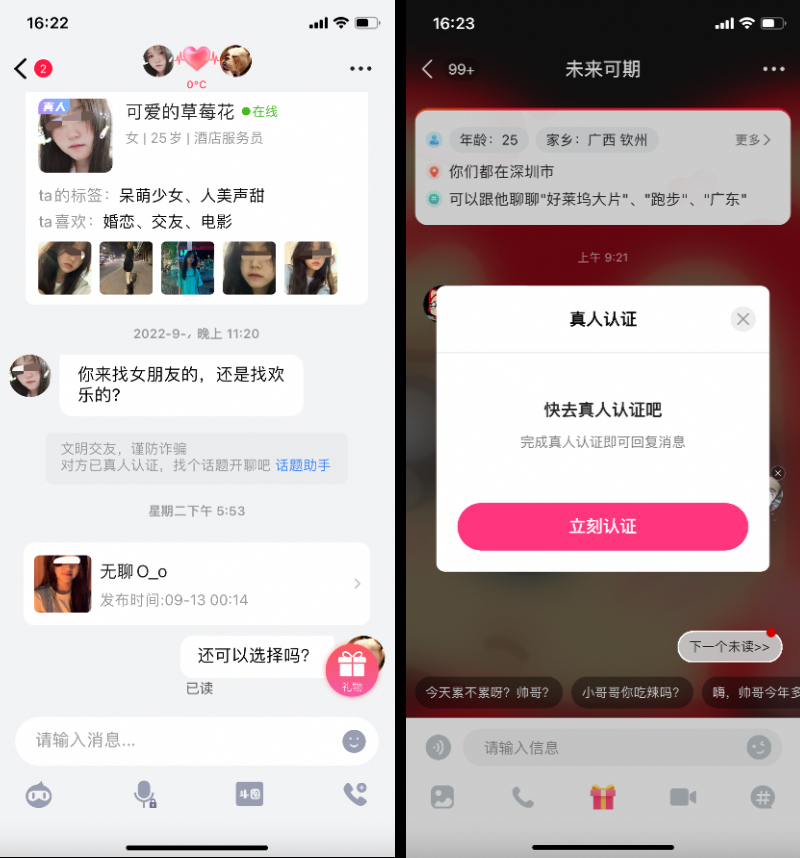 幸伊 安卓版 聊天界面