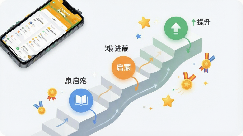 һ��չʾ���Ի�ѧϰ·������Ϣͼ����棬����������һ���������ϵĽ���·���������Ϸֲ��Ų�ͬ��ɫ��ѧϰ�ڵ�ͼ�꣬ÿ���ڵ��Ա�ע�š����ɡ������ס�����������������·�������׺�������뽱��Ԫ�أ��������ϽǷ���һ���ֻ����ֻ���Ļ��ʾLingoAce Student��ѧϰ����ҳ�棬���岼���������򣬷��Ϊ�ִ���Ϣͼ��ϸ����ͻ��·���Ĳ�θ���ͼ����ƣ����ʸɾ����䣬����Ϊǳ�Ұ�ɫ��������Ԫ��