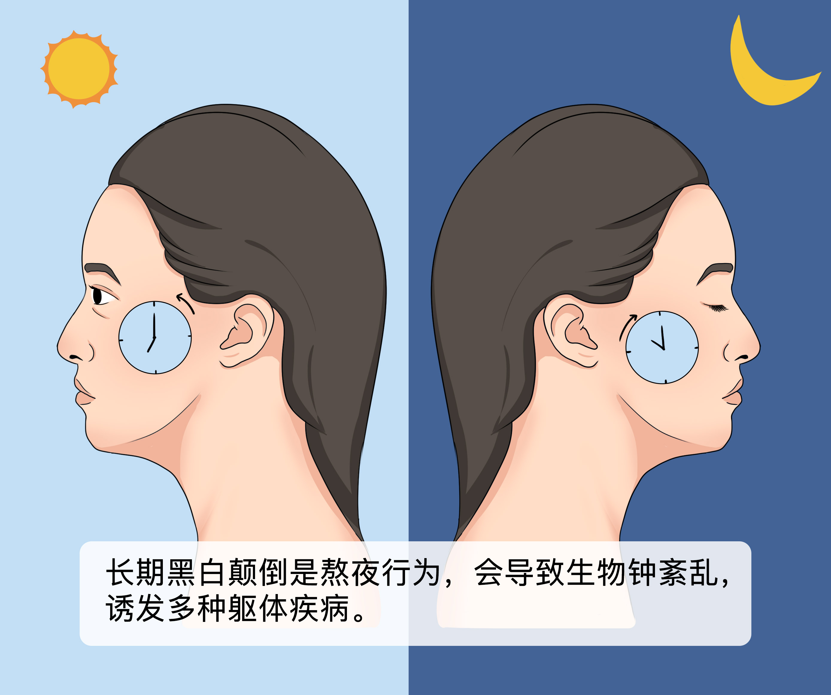 黑白颠倒 熬夜作息真相科普配图