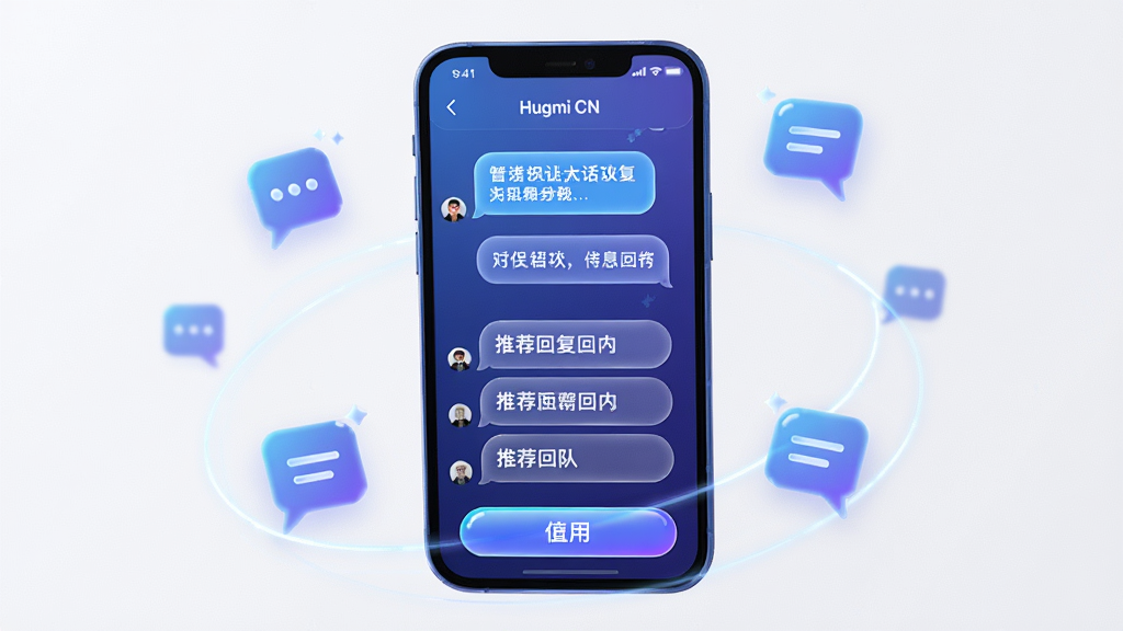 ��������Ϊ Hugmi CN Ӧ���е����ܶԻ����鹦�ܽ��棬�ֻ���Ļչʾ��������������Ƽ��ظ�ѡ�����Ϊ�ֻ�����չʾ����Ļ����ռ�ݻ�����Ҫλ�ã���Χ���Ʒ���ĶԻ�����ͼ�ꣻ���Ϊδ���пƼ����ɫ��������ɫΪ����ϸ��������������������������ʾ�⣬���水ťԲ���й��󣻻��ʸ��壬�����ɾ���࣬�޶���װ��Ԫ��